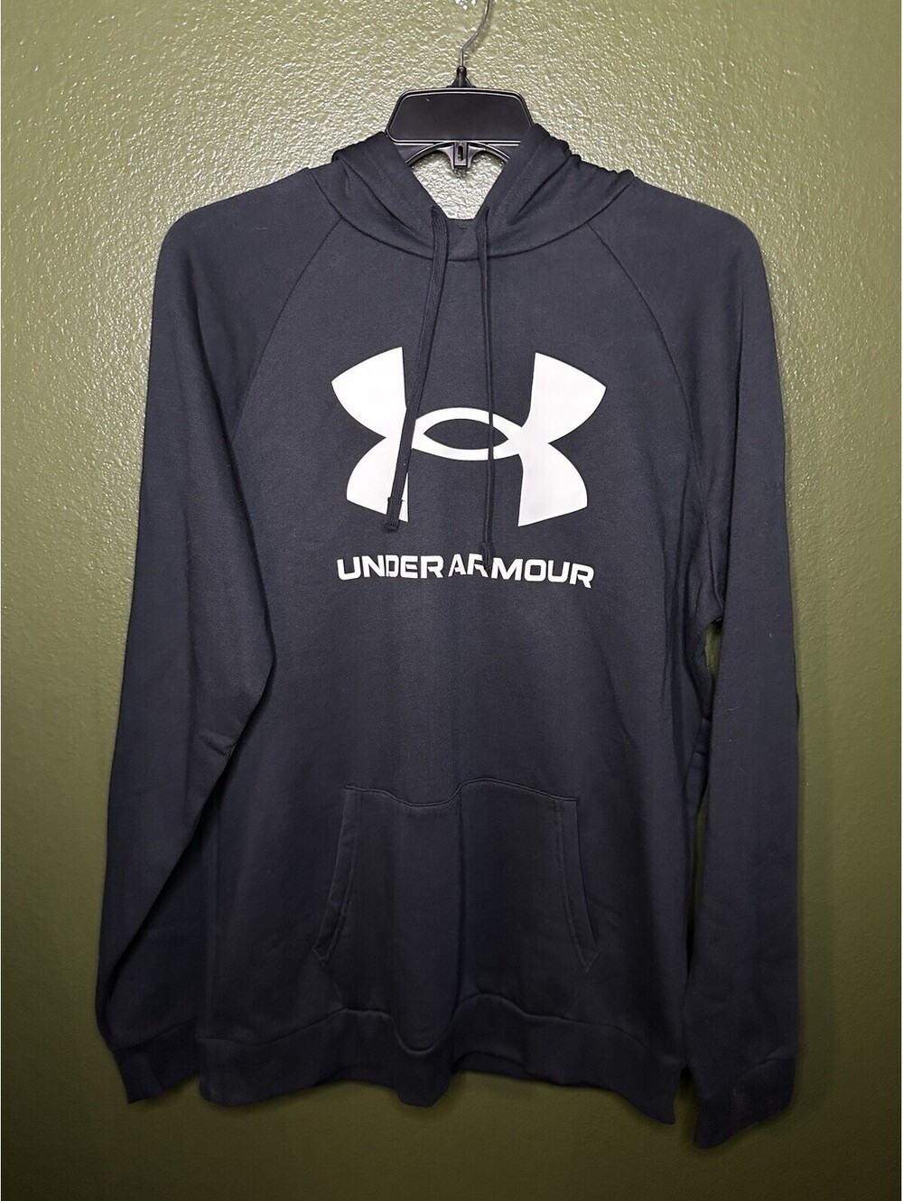 Under Armour Men Hoodie Rival Fleece XLT Big Logo UA Sweatshirt Black 6005505